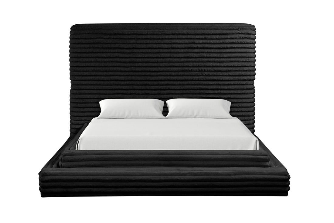HH-Mariah Black Platform Bed - Queen, King - Image 2