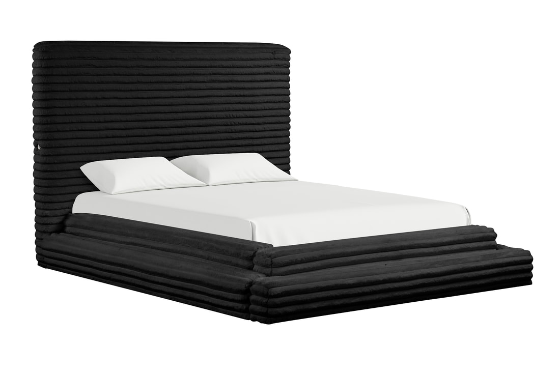 HH-Mariah Black Platform Bed - Queen, King - Image 3