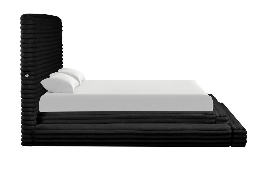 HH-Mariah Black Platform Bed - Queen, King - Image 4