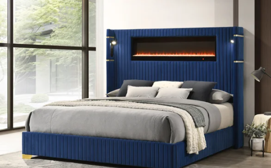 HH-Romance2 Blue Platform Bed -King **NEW ARRIVAL** - Image 2