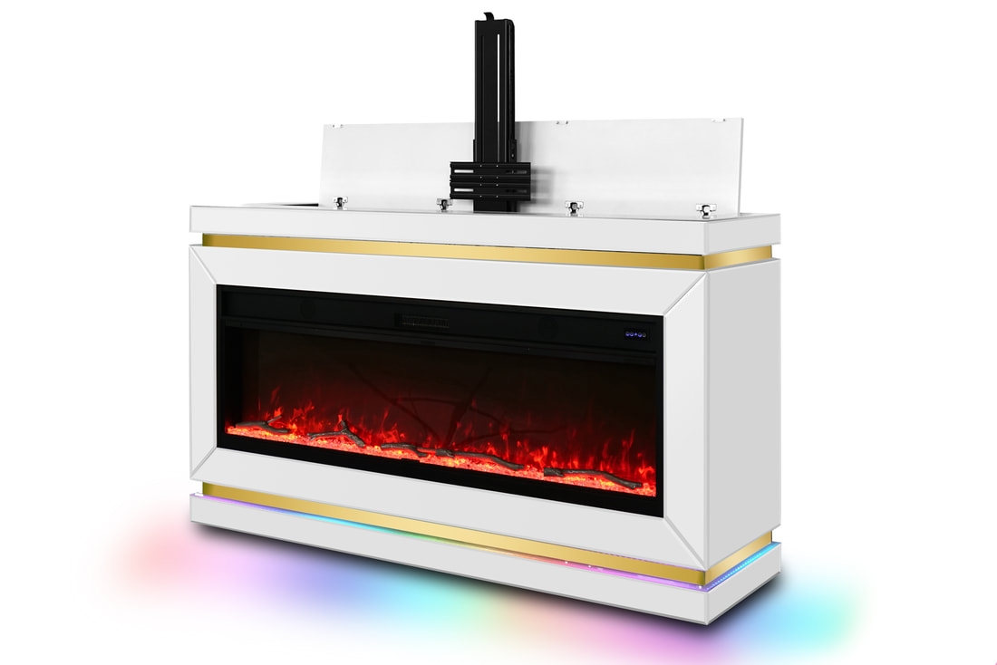 HH:A94 TV STAND W/FIREPLACE (WHITE) - Image 2