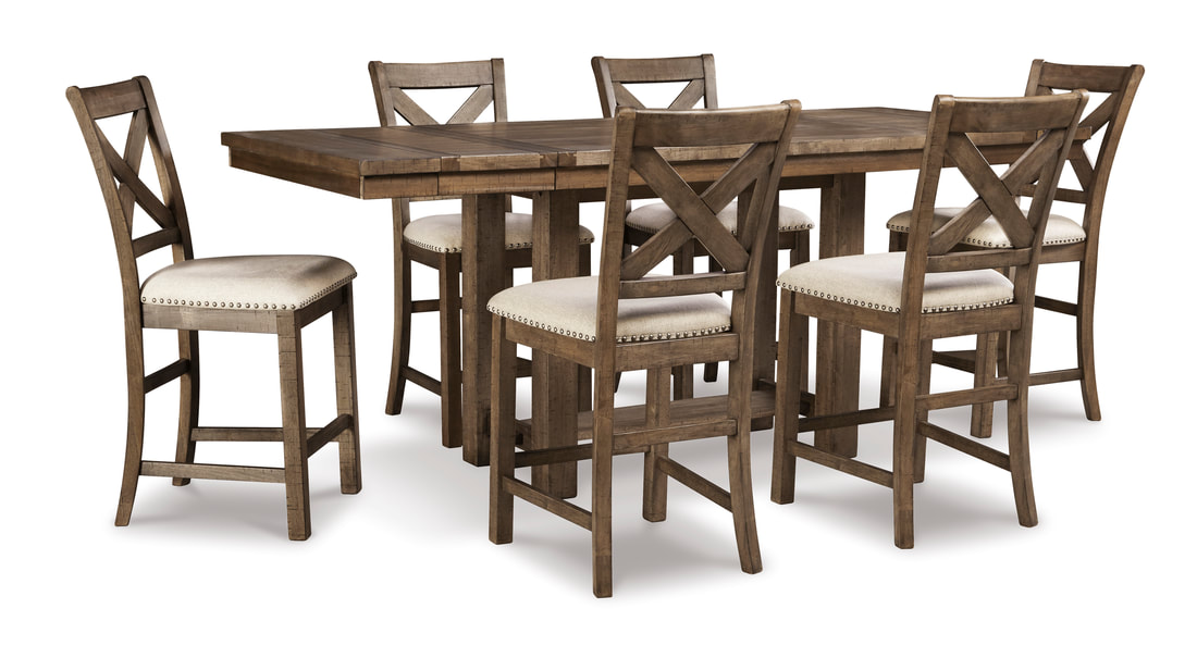 HH:D631 - Counter Height Table + 6 Chairs Set **NEW ARRIVAL** - Image 2