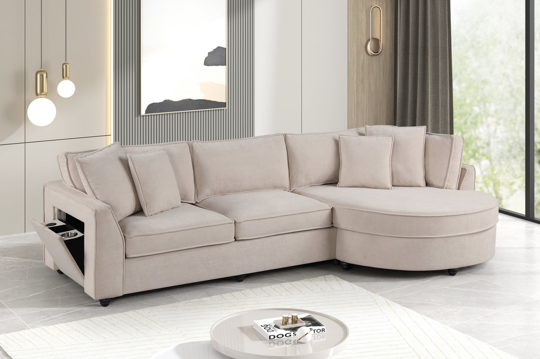 HH:Elva Beige Sectional (w/ Reversible Chaise) **NEW ARRIVAL** - Image 2