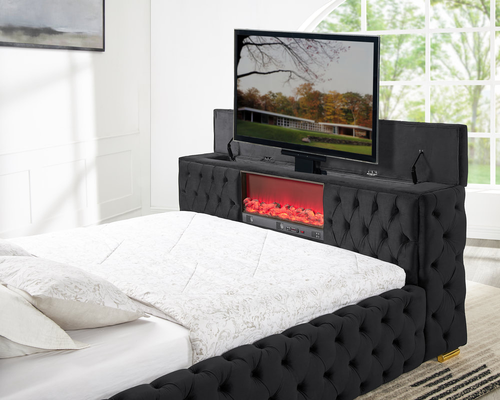 HH-Future Black Platform Bed - Queen, King - Image 2