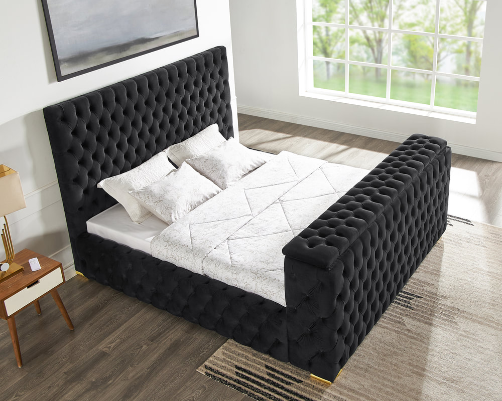 HH-Future Black Platform Bed - Queen, King - Image 3