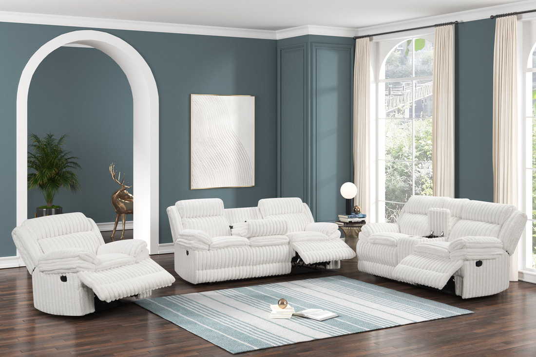 HH: Heaven - White 3pc Reclining Set - Image 2