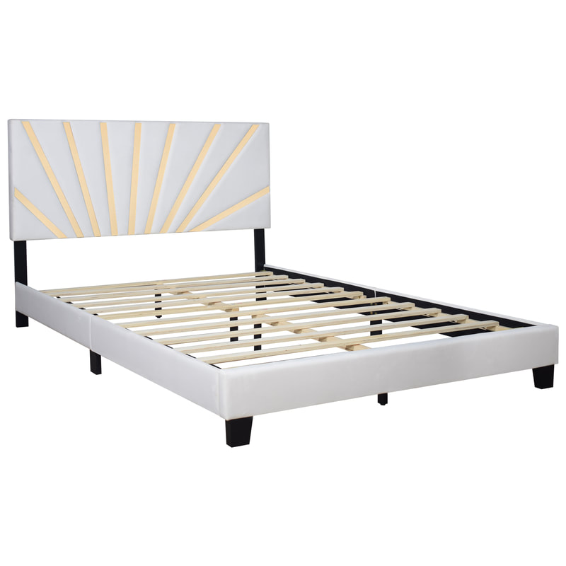 HH-Nico White Platform - Queen, King Bed - Image 2
