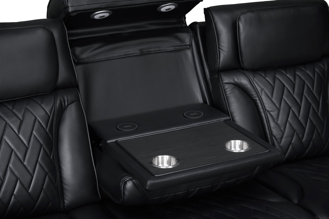 HH: DUBAI 3PC Black Power Reclining Set - Image 2