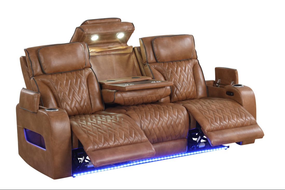 HH: DUBAI 3PC Brown Power Reclining Set - Image 2