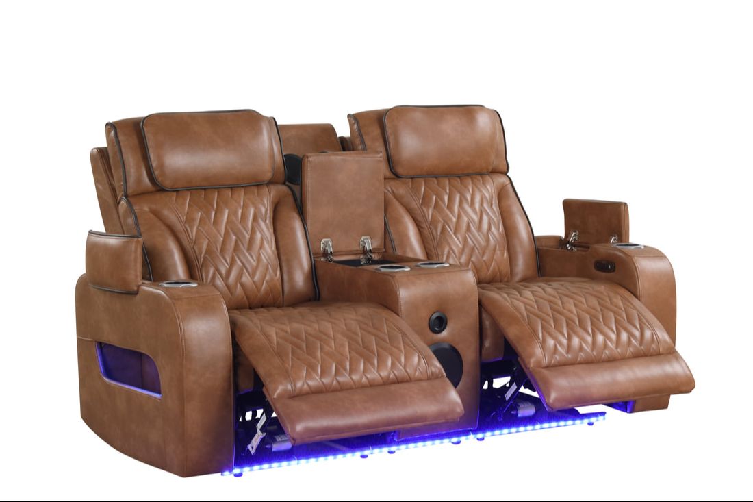 HH: DUBAI 3PC Brown Power Reclining Set - Image 3