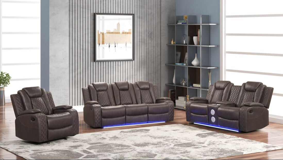 HH: Luz Chocolate - 3PC Reclining Set - Image 3