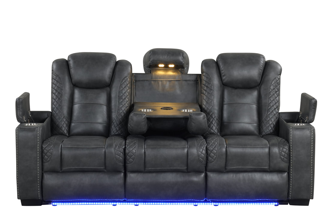 HH: STEFANO30 3PC Reclining Set (Gray) - Image 2