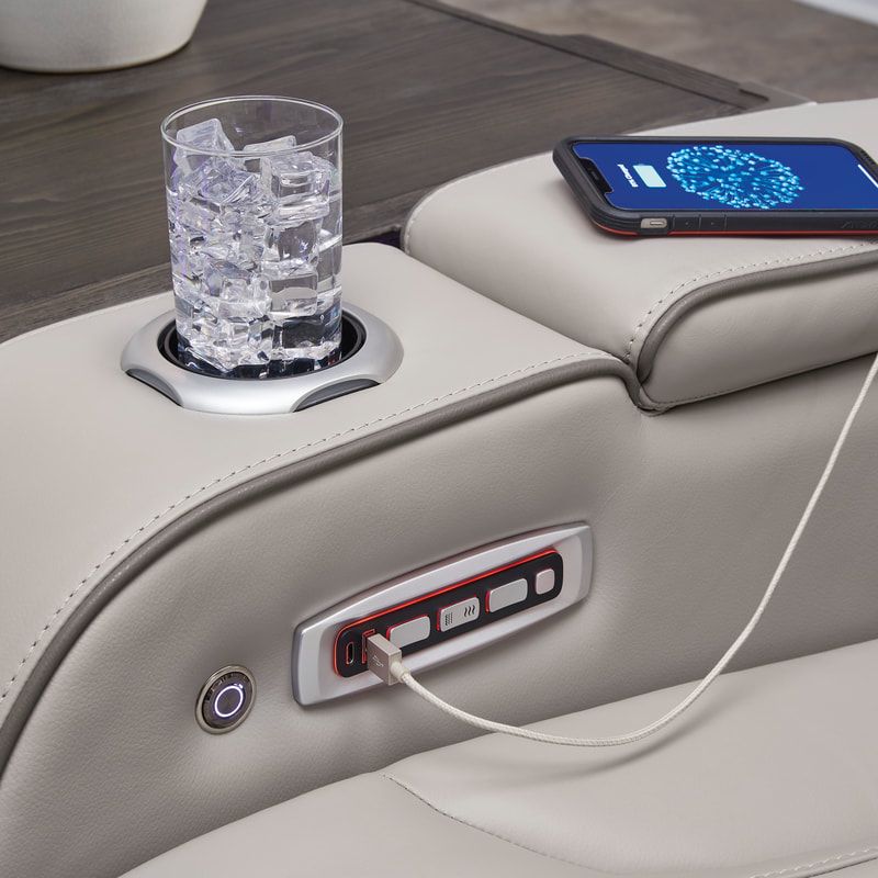 HH: U271-05 Power 2PC or 3PC Reclining Set (Genuine Leather + Air Massage) - Image 3